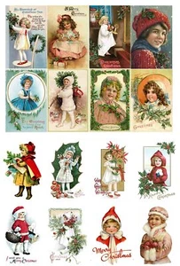 Decoupage Paper Pack 10sheets A4 / 8"x12" Vintage Christmas Your Girls FLONZ ... - Picture 1 of 2