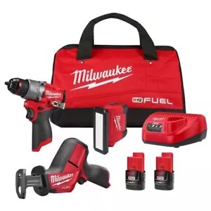 M12 FUEL 12-Volt Li-Ion Brushless Cordless Hammer Drill Combo Kit, Reciprocating - Imagen 1 de 5