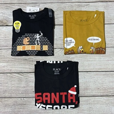 Camisas de vacaciones para niños talla L (10-12) ¡NUEVAS CON ETIQUETAS! Halloween, Acción de Gracias, Navidad. Foto 1 de 4