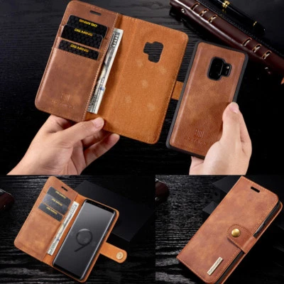 Leather Stand Wallet Magnetic Detachable Card Slot Flip Cover Case For Samsung - Image 1 of 4