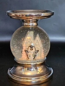 Bath & Body Works Snow Globe Penguins 3 Wick Candle Holder Winter Holiday READ - Picture 1 of 8