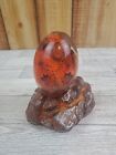 Red Dragon In Acrylic Glass Egg With LED(non Working) Lava Rock Based