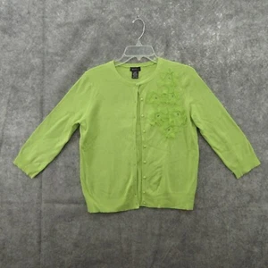 evie Sweater Womens Size Medium Vest Knit Cardigan 3/4 Sleeves Defect - Picture 1 of 16