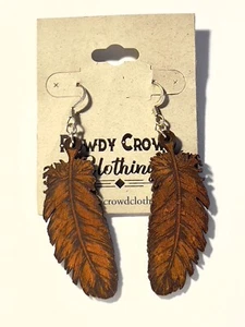Rowdy Crowd Clothing® Ladies' Light As A Feather Leather Western Boho Earrings - Picture 1 of 2