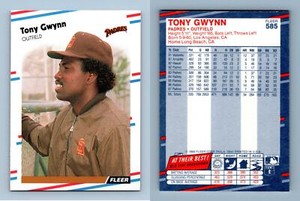 Tony Gwynn - Padres #585 Fleer 1988 Baseball Trading Card