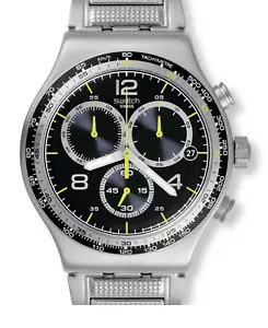 NEW SWISS SWATCH IRONY NEW CHRONO YVS411G SPRINKLED WATER NEW METAL - Picture 1 of 7