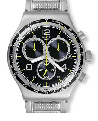 NEW SWISS SWATCH IRONY NEW CHRONO YVS411G SPRINKLED WATER NEW METAL - Image 1 of 4