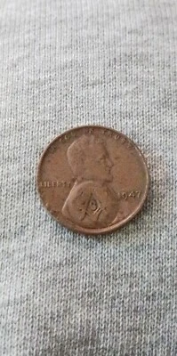 RARE 1947 OOAK MASONIC PENNY STRUCK THROUGH #3712! - Image 1 of 2