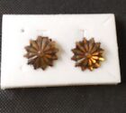 Very cool vintage earrings with clip on back circular burst star boho victorian