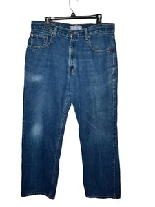 Jeans uomo Signature by Levi's larghi dritti sbiancati denim vita alta blu 34x30 - Foto 1 di 9