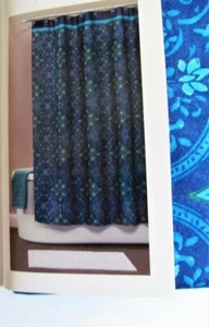 Garden Bathroom Traditional Shower Curtain Blue FLORAL MEDALLION NIP Retail $70 - Picture 1 of 4
