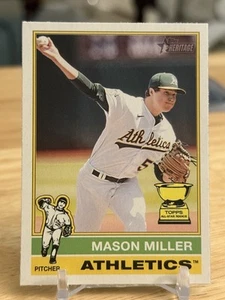 2025 Topps Heritage Alternate Cartoon Variation Mason Miller Athletics SP #405 - Picture 1 of 4