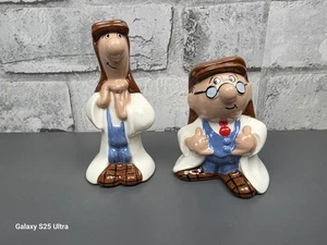Tetley Tea Folk, Wade Gaffer & Sydney Cruet Set. Salz/Pfeffer Set. 1996 unbenutzt  - Bild 1 von 9
