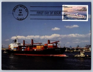 #4550 US Merchant Marine Container Ship FDC Maxi Card - Picture 1 of 2