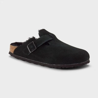 Birkenstock Boston Soft Footbed Suede Leather Clogs Black Comfort Shoes 38-42 - Image 1 of 4