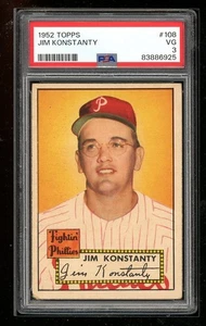 1952 Topps #108 Jim Konstanty PSA 3 - Bild 1 von 2