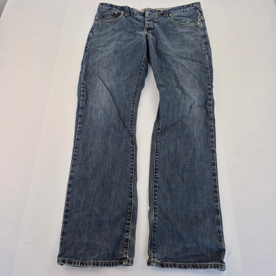 Jeans LAMBRETTA W34 L31 azul para hombre 100 % algodón denim recto vintage - Imagen 1 de 4