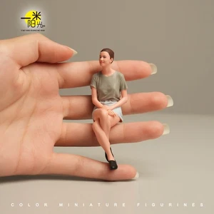 1/18 1/24 Miniatura Sit Skirt Ragazza Diorama Scena Prop Figura Bambola per Auto Giocattoli - Foto 1 di 13