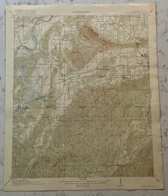 ANTIQUE ORIG GANTTS QUARRY ALABAMA USGS GEOLOGICAL TOPO TOPOGRAPHICAL MAP 1917 - Image 1 of 4