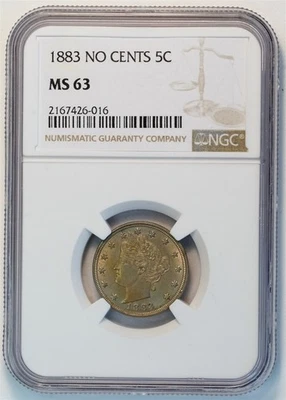 1883 Liberty Head Silver Nickel No Cents MS 63 NGC 5C US COIN - Image 1 of 4