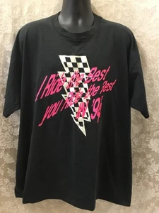 Vintage Arctic Cat T-Shirt XXL Black hot pink 2 sided Print 1994 best Mn. sales - Picture 1 of 4