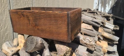 Handmade Cedar Distressed Wood Planter Box Sml. 14X6.5X5in Indoor Outdoor Window - Image 1 of 4