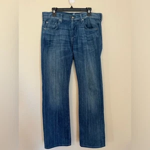 7 For All Mankind Standard Button Fly Straight Leg Jeans sz 33 - Picture 1 of 11