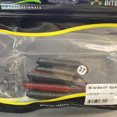 Señuelo de finura de plástico suave SPRO Pin Tail Stick 3,5" Red Flake 5pk Foto 1 de 4