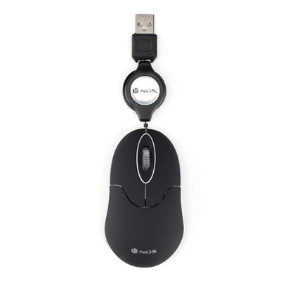 NGS SIN BLACK - 1000dpi Optical Mouse with Retractable USB Wire, Mouse for Compu - Image 1 of 4