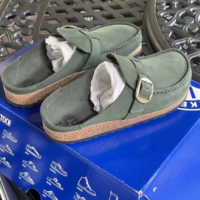 New Birkenstock Buckley Nubuck Leather Clog EU36 Thyme Narrow Fit 1025348 - Image 1 of 4