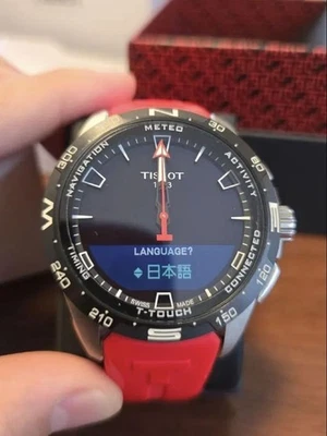 TISSOT Touch Connect Solar Analog Digital Red Rubber Strap Watch E992YCVK3E8G - Image 1 of 4