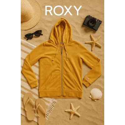Roxy Golden Yellow Zip Front Hoodie Sz. L - Image 1 of 3