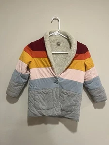 Hanna Andersson Colorblock Sherpa Jacket Size 4 Size 100 GUC - Picture 1 of 4