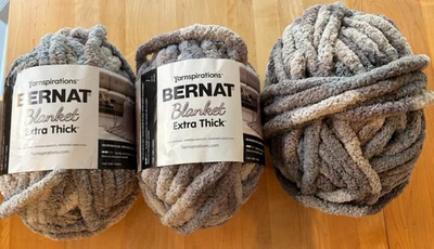 Bernat Blanket Extra Thick Yarn Dove 21oz/600g Yarn LOT OF 3 - Image 1 of 4
