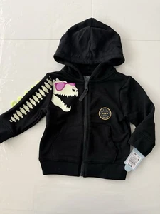 Baby Jungen Katze & Jack Dinosaurier Skelett Hoodie Sweatshirt Größe 12M leuchtend und dunkel - Bild 1 von 4