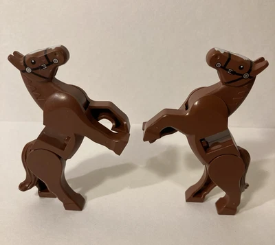 2 Lot Lego Brown Horse Minifigure Animal Movable Legs LOTR Knights Castle Farm - Image 1 of 4