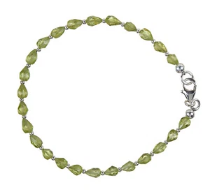 Peridot / Olivin Armband 925 Silber Armkette Z536 - Picture 1 of 2