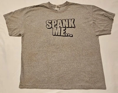 Camiseta gris para hombre "Spank Me My Parent's Did" 2XL David Beck Camisa divertida traviesa Foto 1 de 4