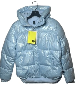All in Motion Girls Size XXL Puffer Jacket Blue Hooded Warm Coat Zip Up NWT - Picture 1 of 5