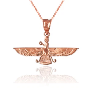 10K Rose Gold Farvahar Womens Pendant Necklace - Picture 1 of 3