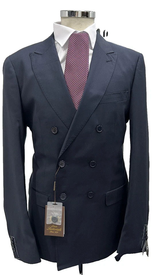 Traje Hombre Doble Pecho Lana Azul Slim D7 46 48 50 52 54 56 58 60 Otoño Invierno Foto 1 de 4