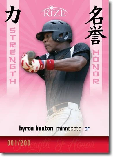 BYRON BUXTON 2012 Rize Rookie PINK Paragon STRENGTH & HONOR RC #/200 - Imagem 1 de 1