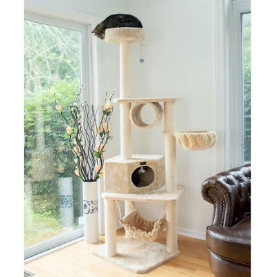 New Model A7204 Armarkat Classic real wood Cat Tree with Four Play Features - Image 1 of 4