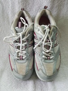 Skechers Shape-Ups Shoes Woman’s Size 8 SN 11814 White with Silver/Gray/Pink - Picture 1 of 7