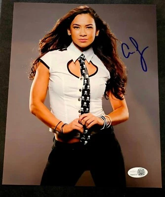 Foto firmada por AJ LEE 8x10 lucha libre autógrafo luchador autografiado WWE JSA certificado de autenticidad Foto 1 de 3