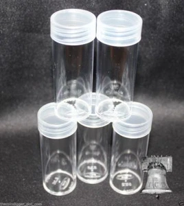 10 BCW Coin Holder Tube QUARTER Round Plastic Storage Tubes Screw Cap HOLDS 40 - Picture 1 of 4