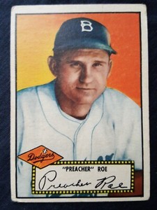 1952 Topps # 66 Preacher Roe VGEX No Creases (black back) Brooklyn Dodgers