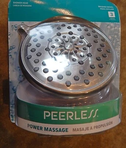Cabezal de ducha de masaje Peerless Power/níquel cepillado 3 ajustes. - Imagen 1 de 3