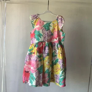 NWT BabyGAP Girls Flutter-Sleeve Floral Pink Peplum linen blend dress size 4 - Picture 1 of 4