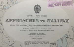 VINTAGE ADMIRALTY CHART. No.2110. CANADA NOVA SCOTIA. APPROACHES TO HALIFAX.1956 - Picture 1 of 8